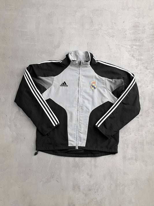 GREY REAL MADRID TRACK JACKET - 2000S - L