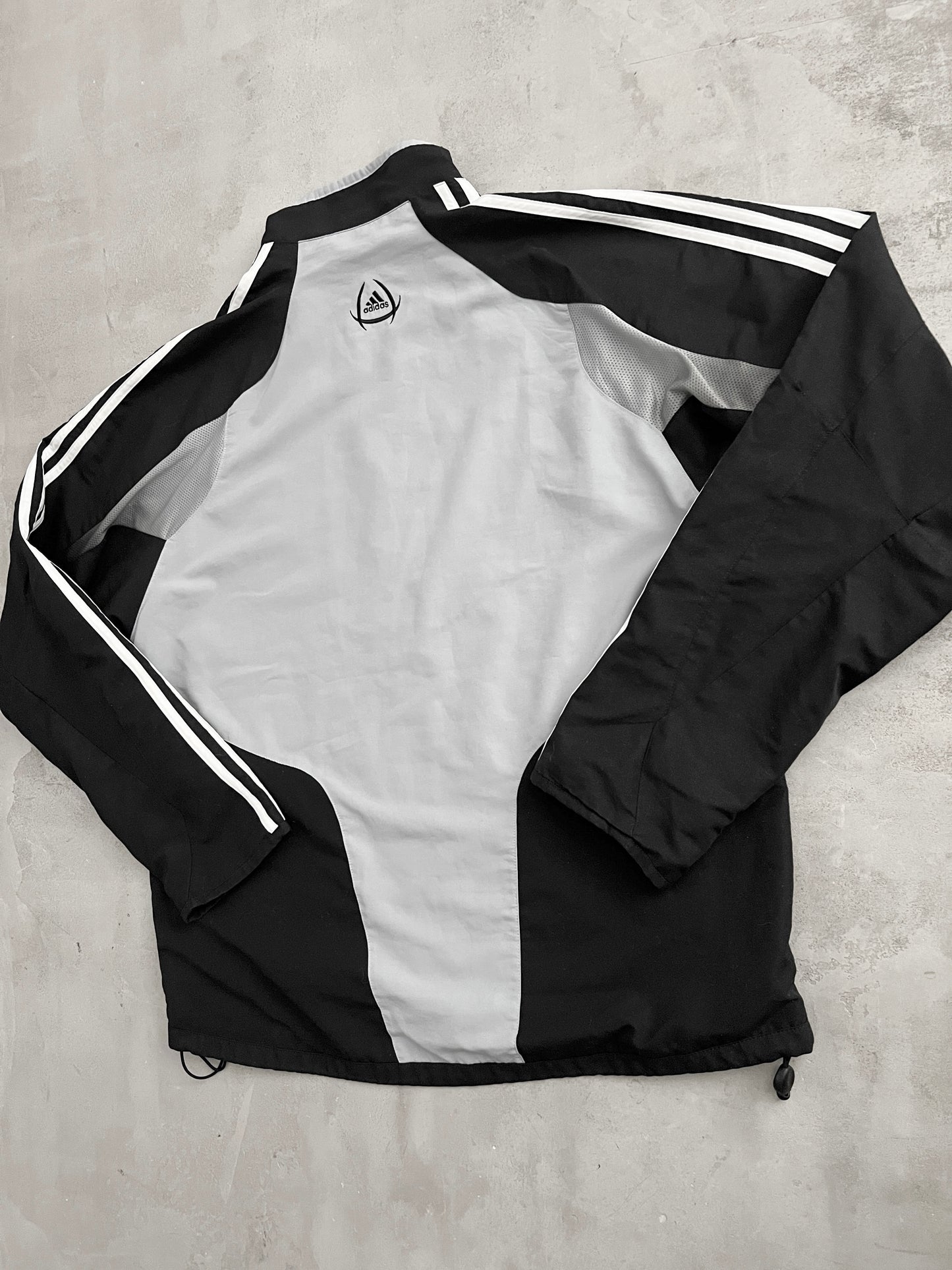 GREY REAL MADRID TRACK JACKET - 2000S - L