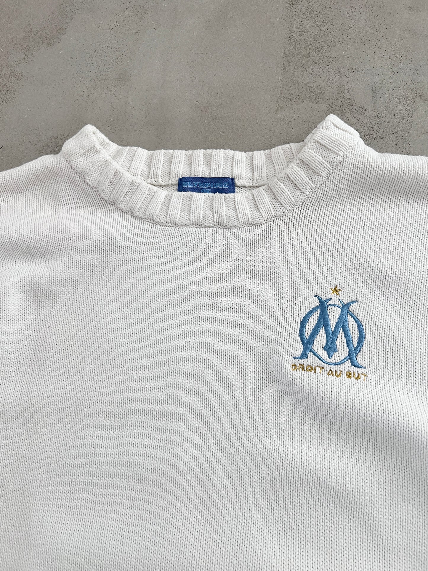 WHITE MARSEILLE KNIT SWEATER - 2000S - M