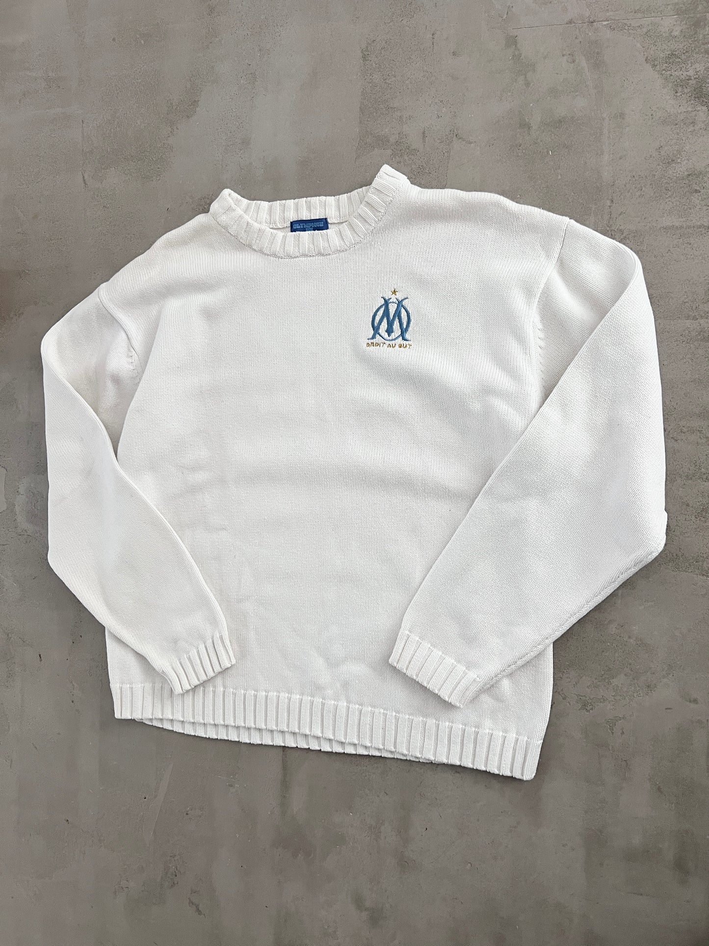 WHITE MARSEILLE KNIT SWEATER - 2000S - M