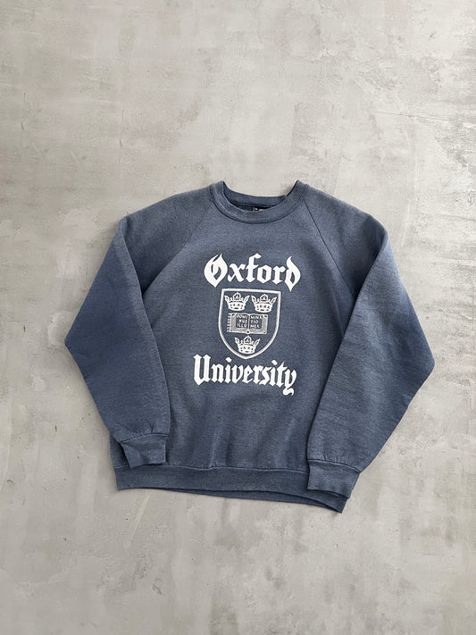 FADED NAVY OXFORD SWEATER - 1990S - M/S