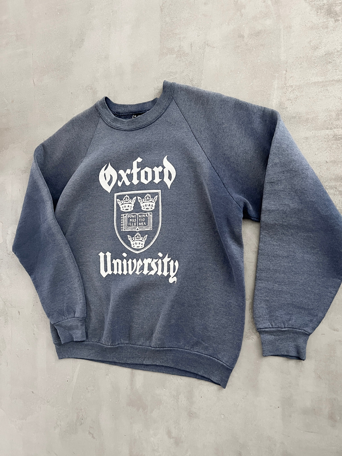 FADED NAVY OXFORD SWEATER - 1990S - M/S