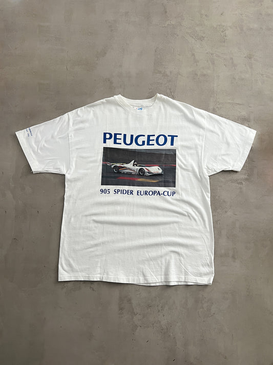 WHITE PEUGEOT RACING TEE - 1992 - XL