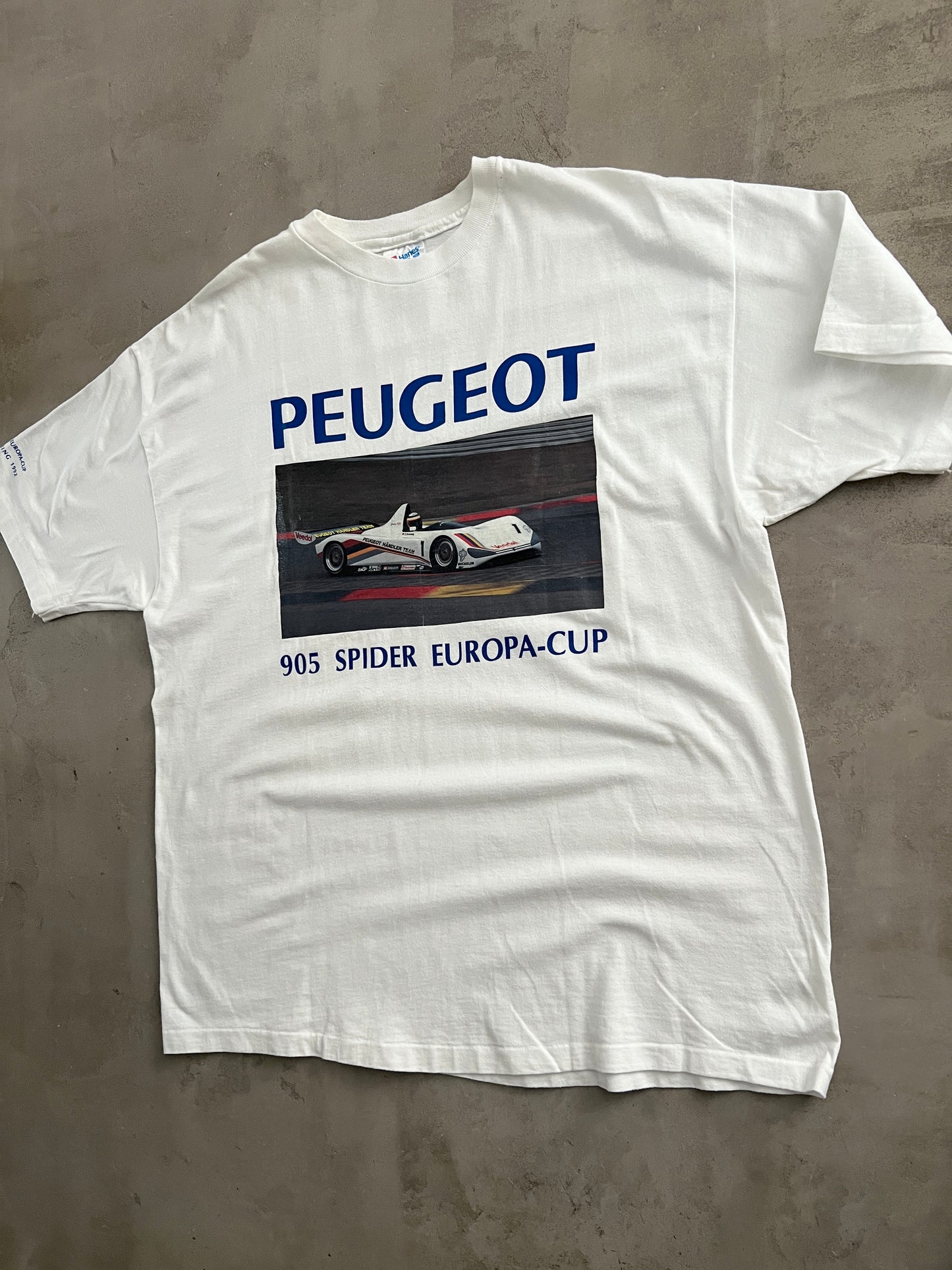WHITE PEUGEOT RACING TEE - 1992 - XL