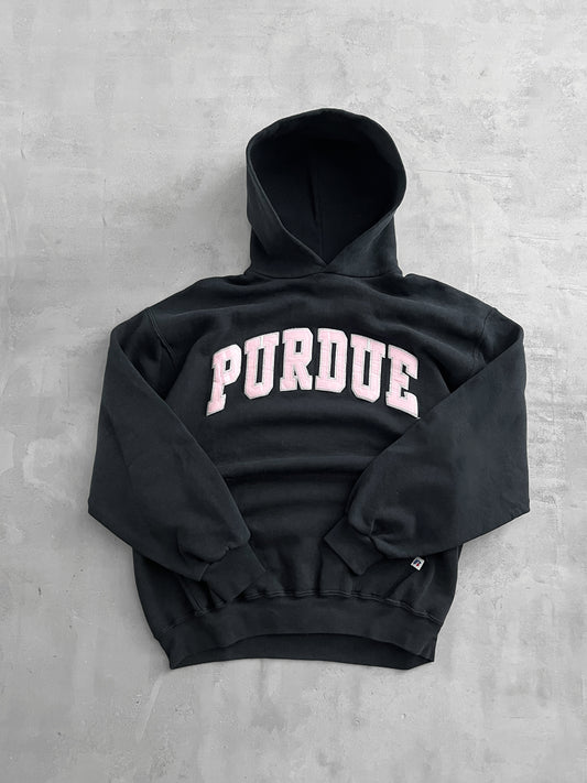 BLACK RUSSELL PURDUE HOODIE - 1990S M/L