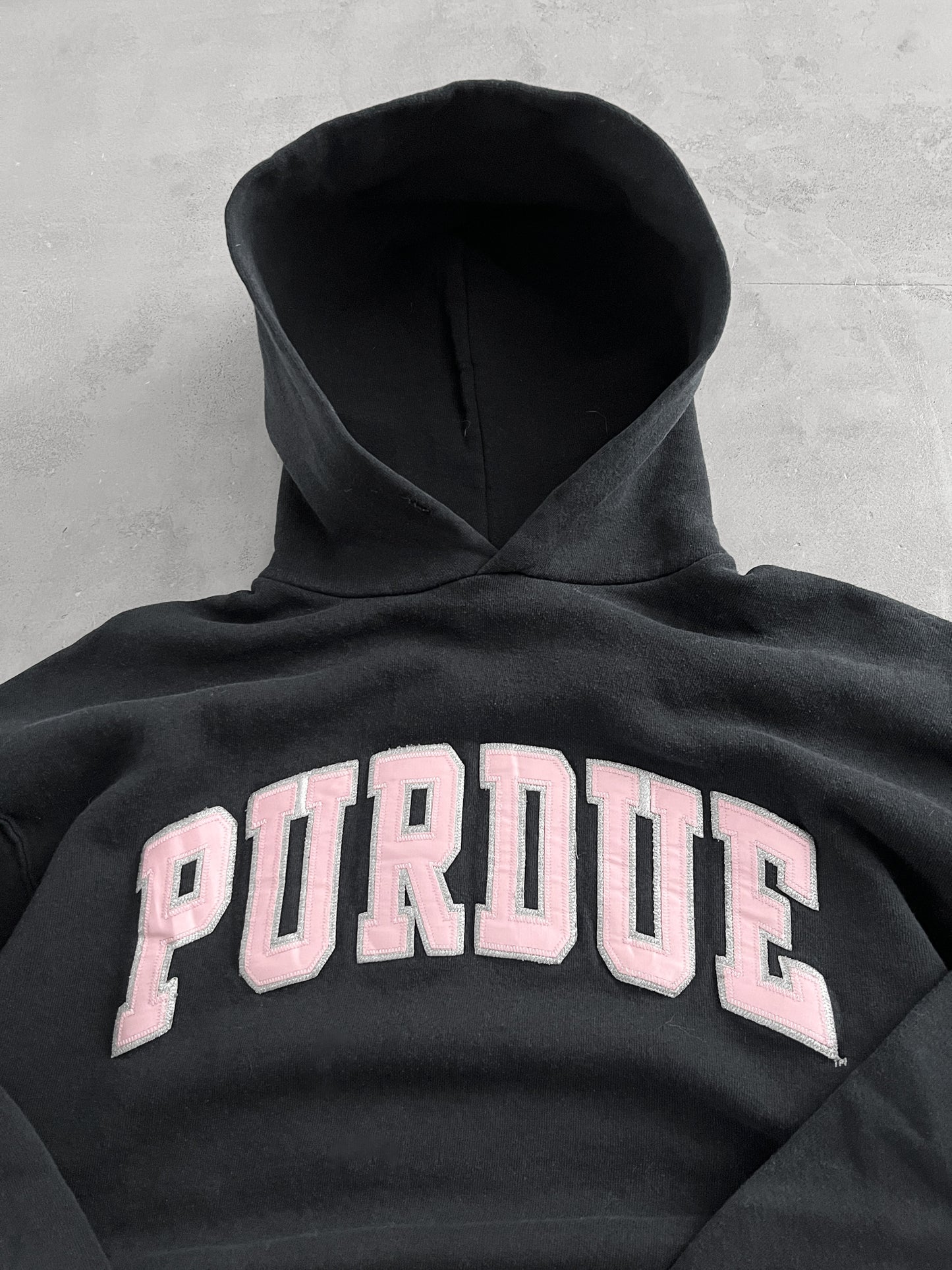 BLACK RUSSELL PURDUE HOODIE - 1990S M/L