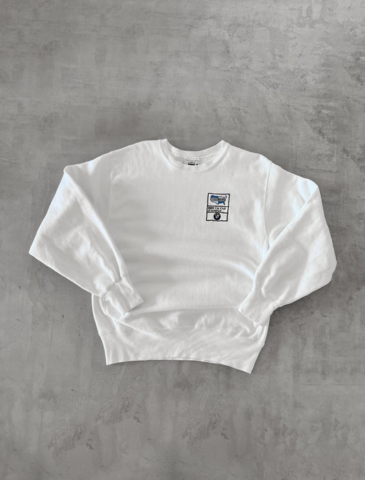 WHITE BMW USA SWEATER - 1990S - L