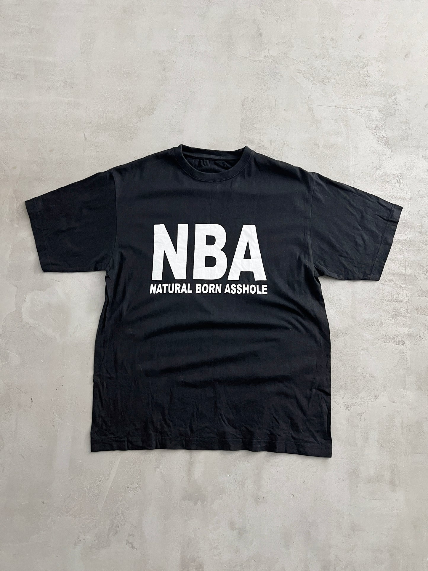 BLACK NBA PARODY TEE - 2000S - M/L