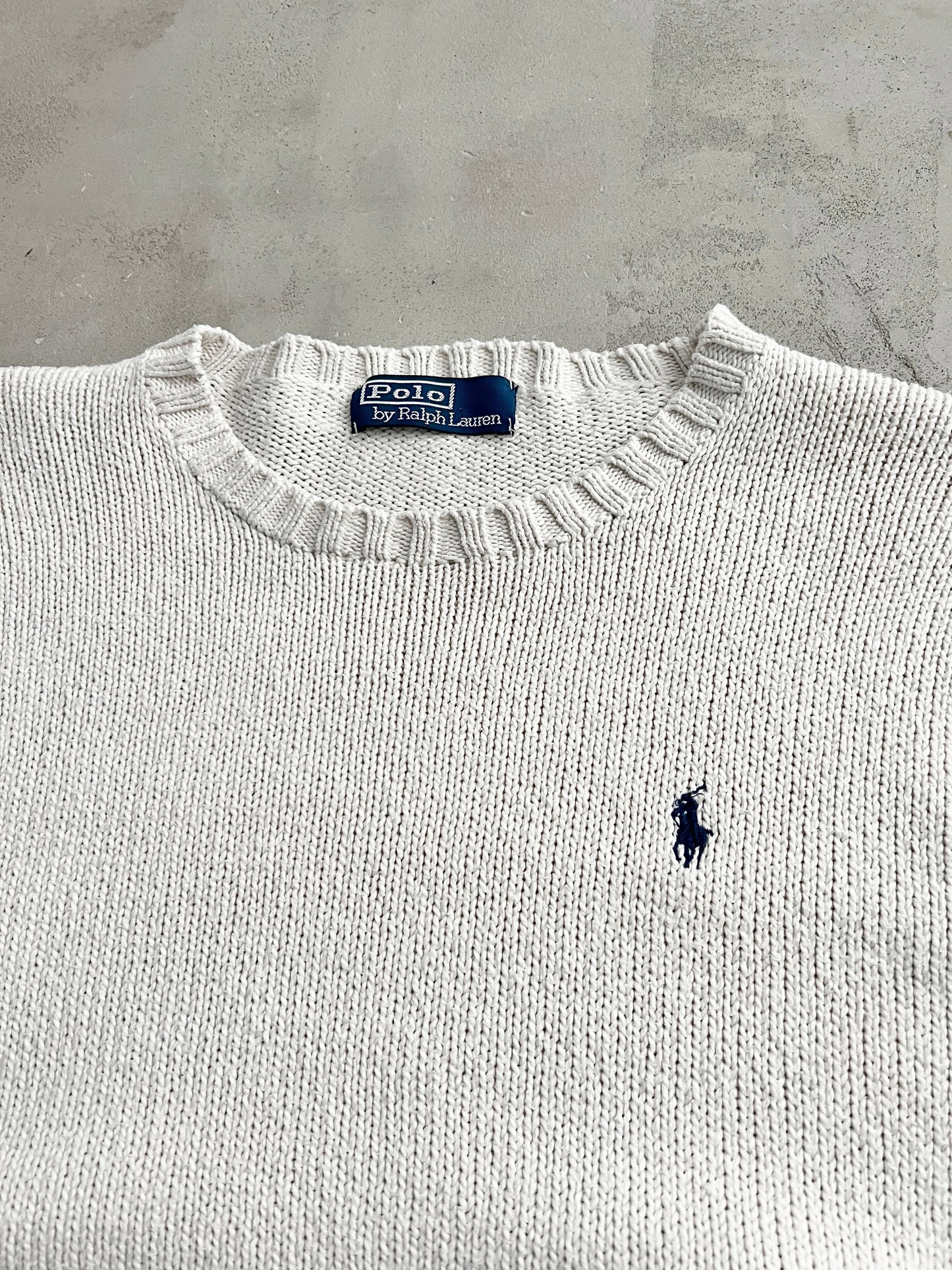 CREME POLO RALPH LAUREN KNIT SWEATER - 2000S - S/M