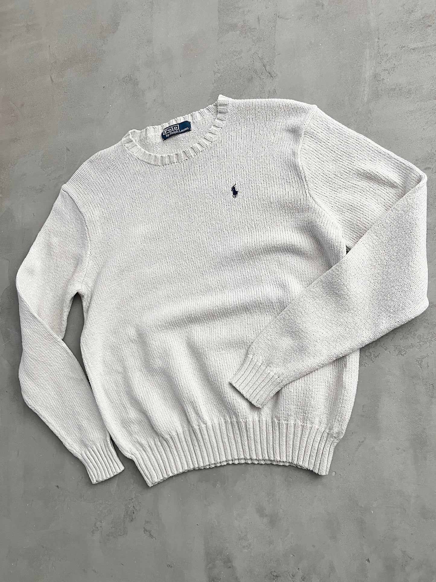 CREME POLO RALPH LAUREN KNIT SWEATER - 2000S - S/M