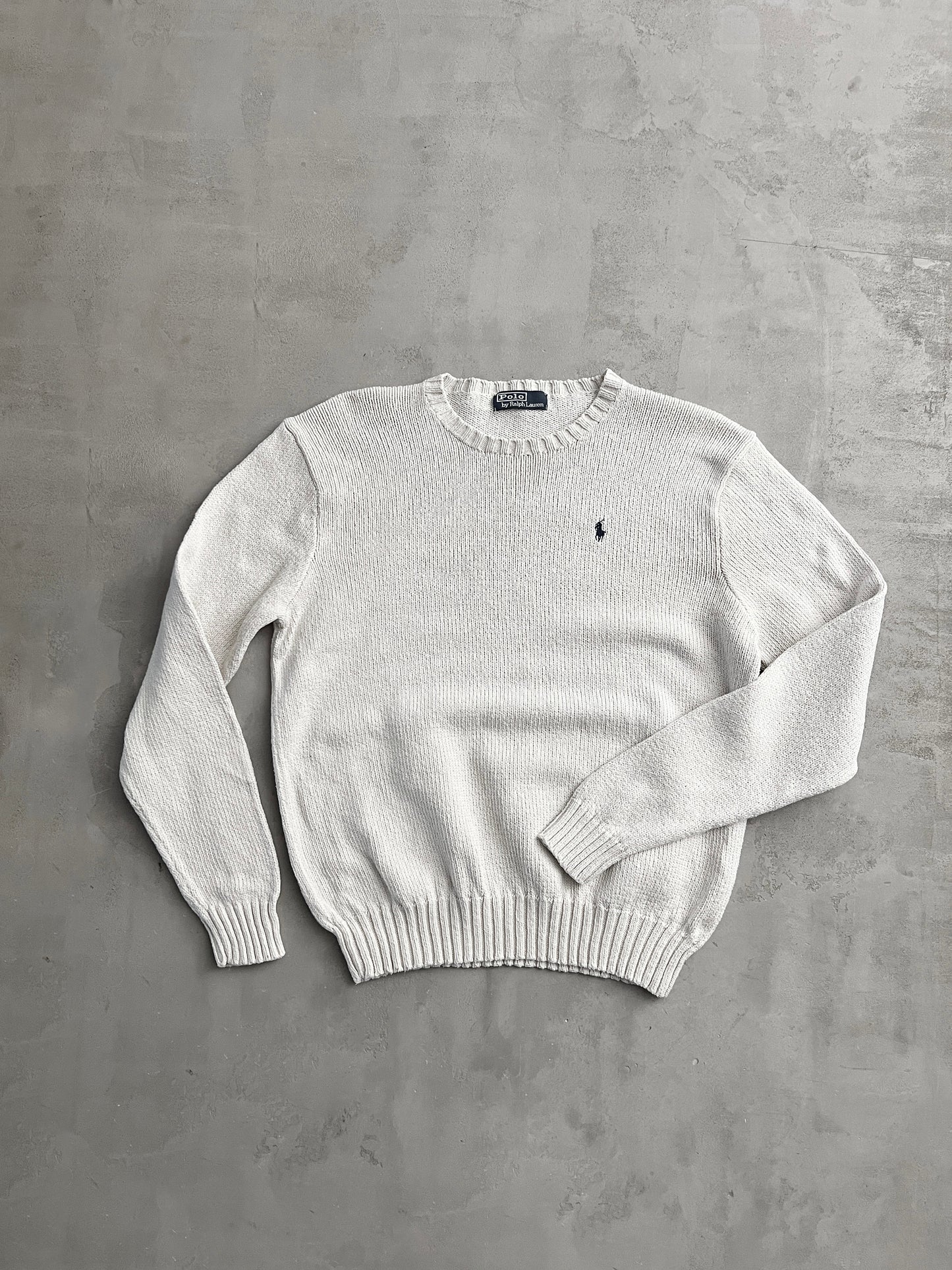 CREME POLO RALPH LAUREN KNIT SWEATER - 2000S - S/M