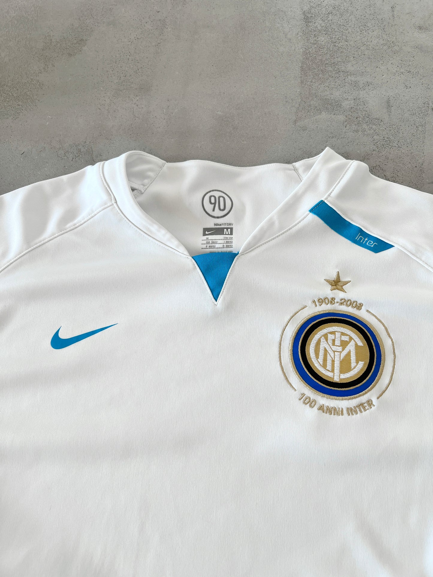 WHITE/BABY BLUE INTER MILAN NIKE JERSEY - 2000S - L