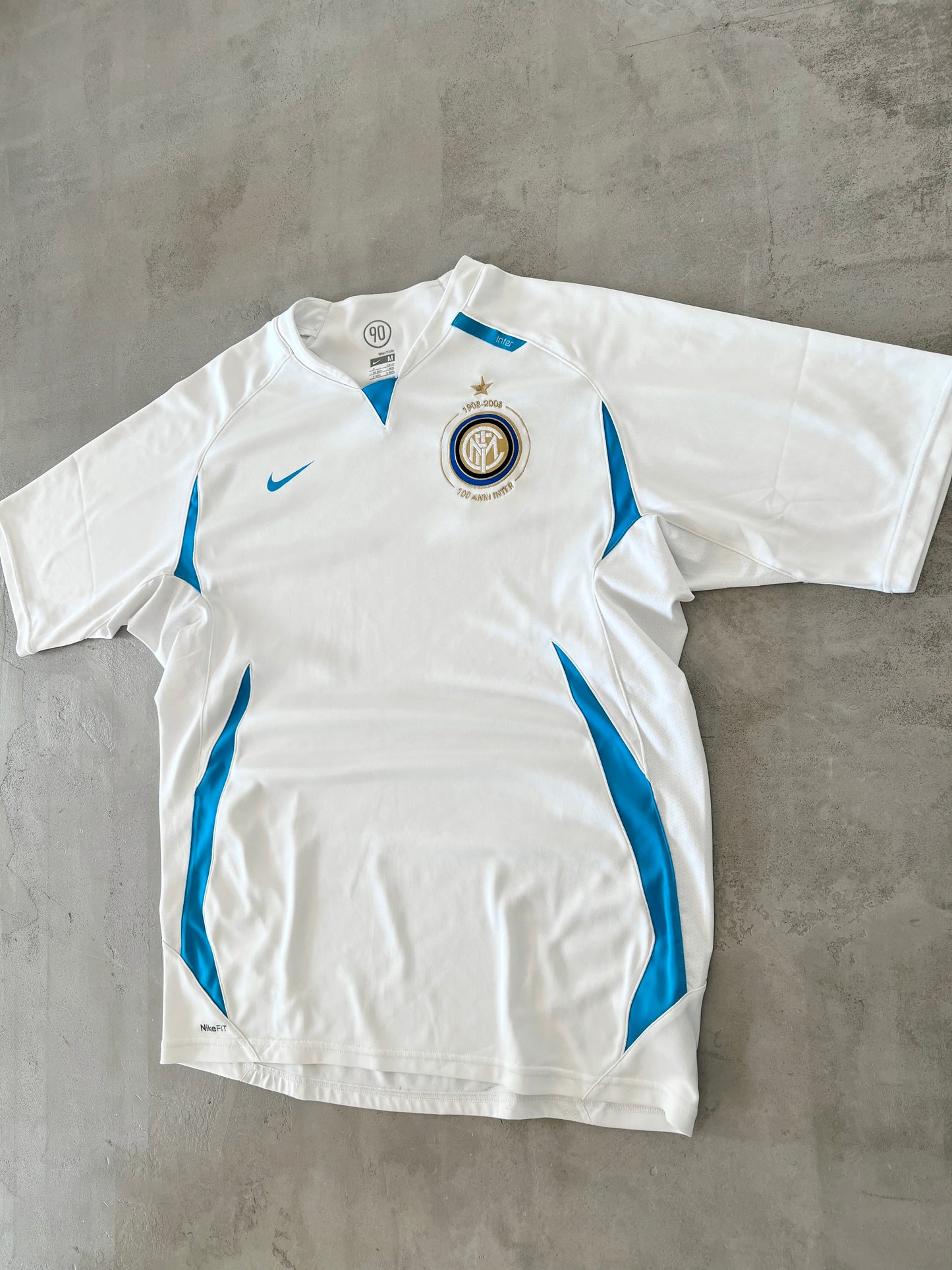 WHITE/BABY BLUE INTER MILAN NIKE JERSEY - 2000S - L