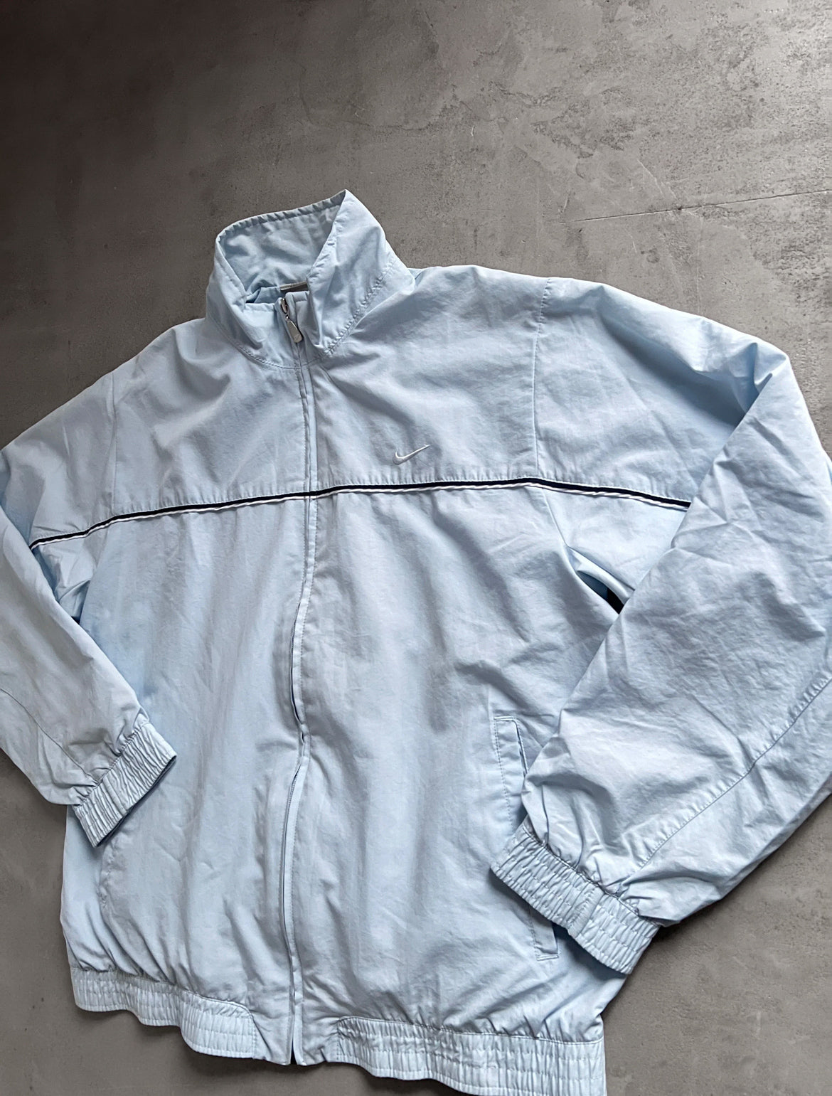BABY BLUE NIKE TRACK JACKET - 2000S - XL