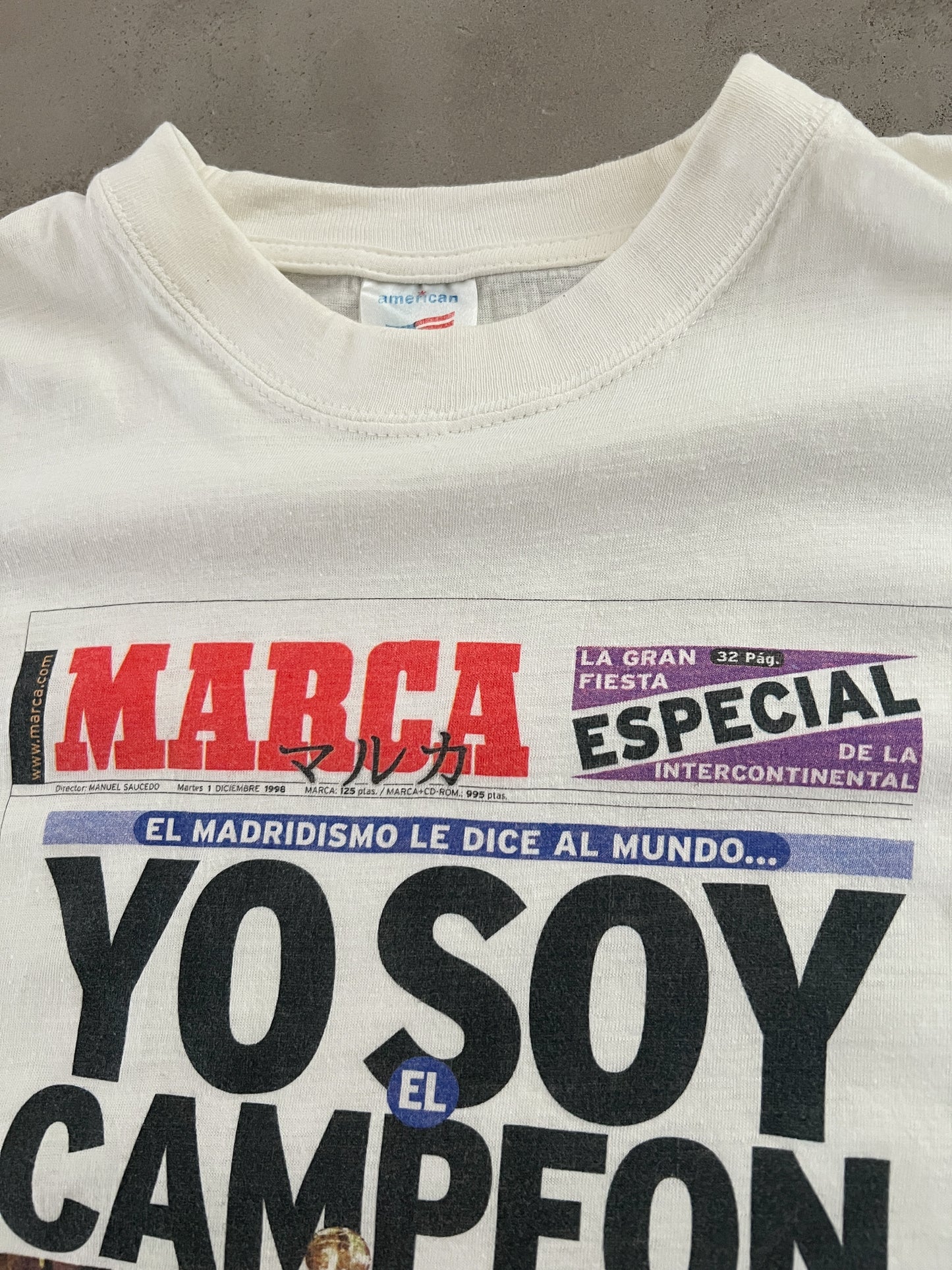 WHITE REAL MADRID TEE - 1998 - L/M