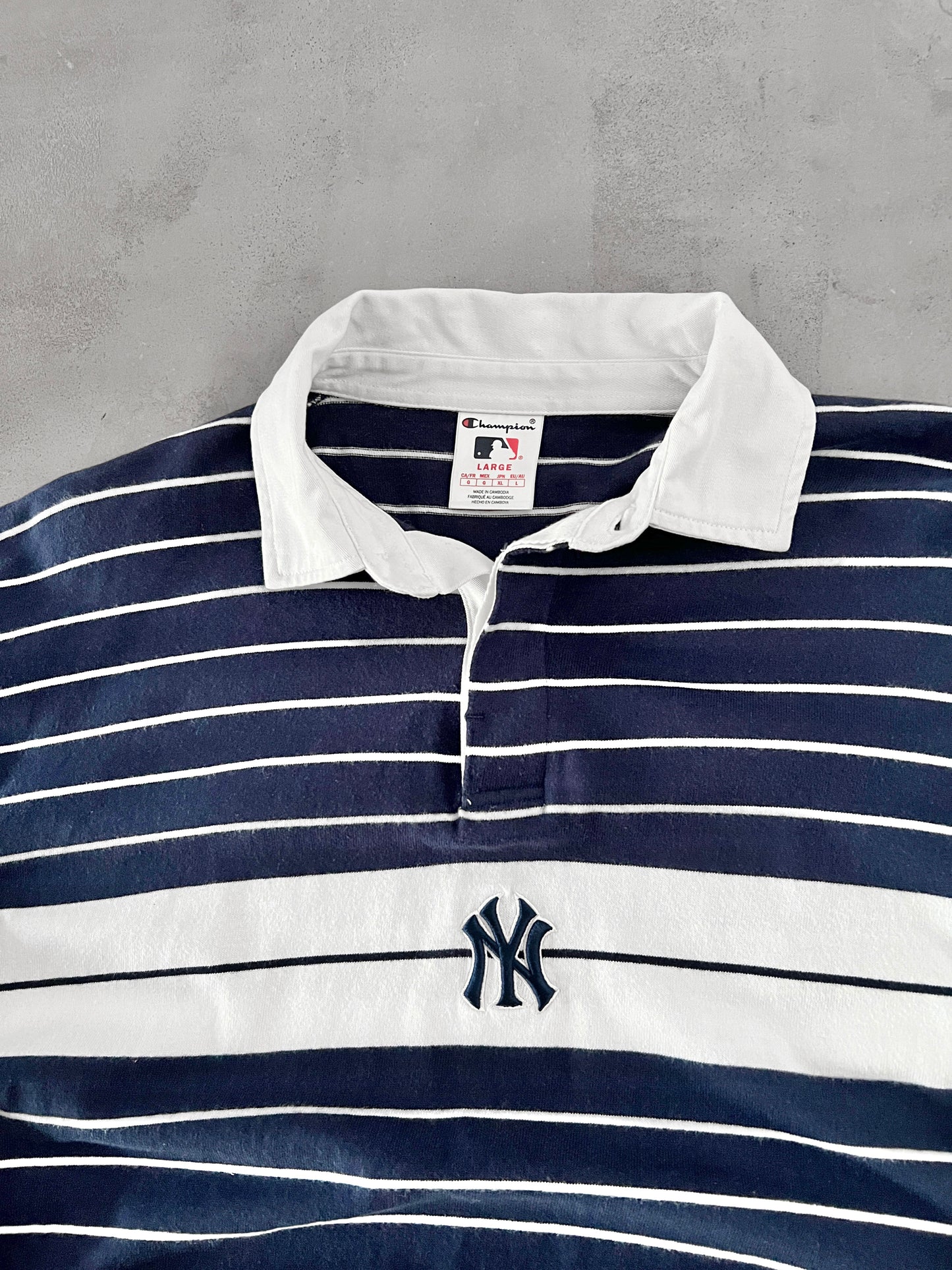 NAVY/WHITE YANKEES LONGSLEEVE - 2000S - L/XL