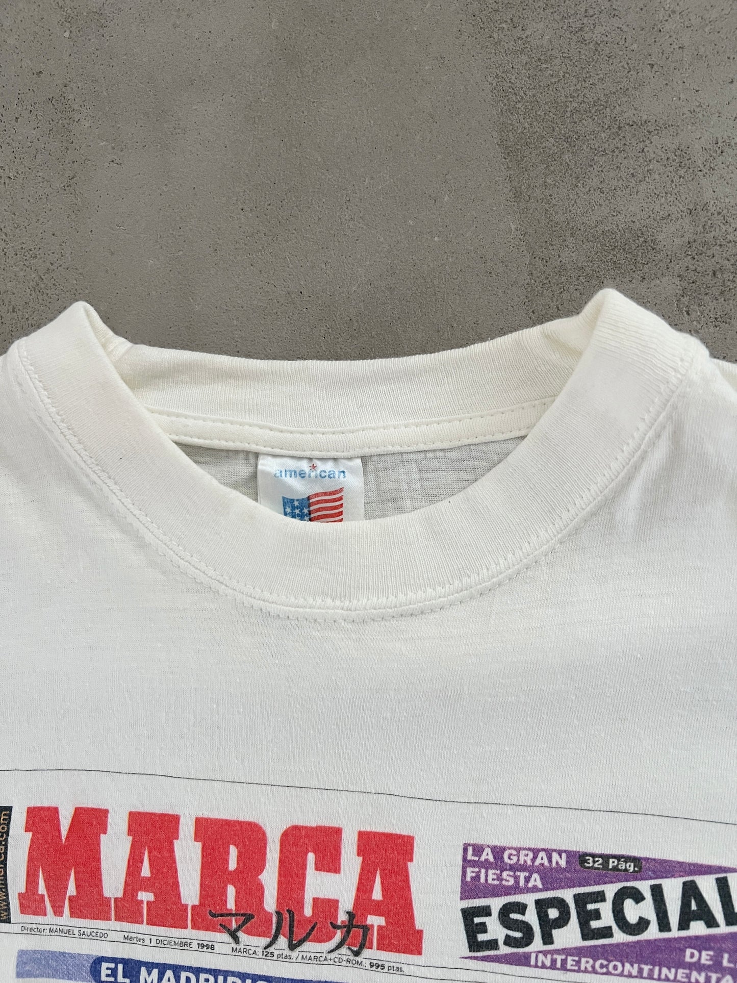 WHITE REAL MADRID TEE - 1998 - L/M