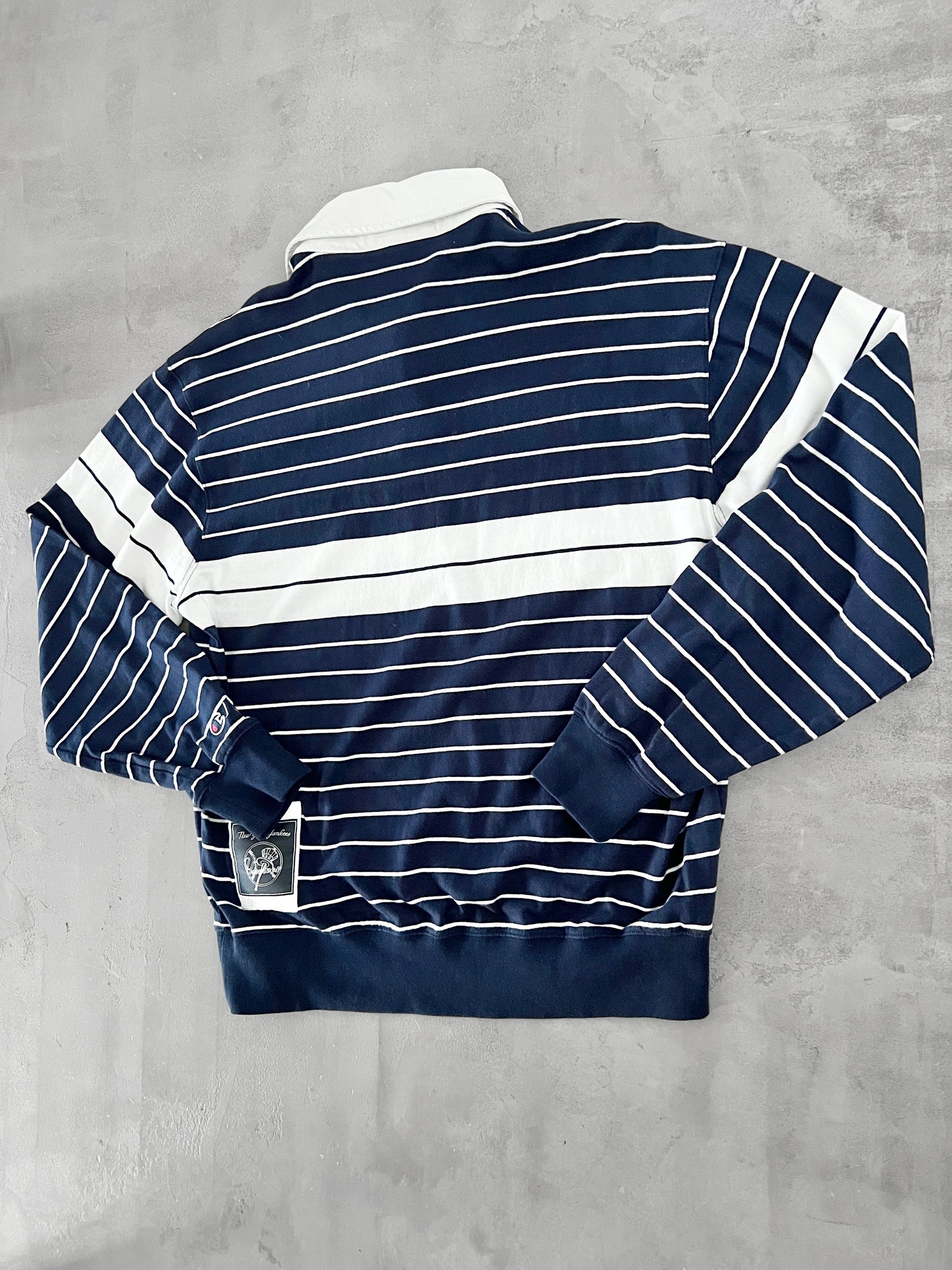 NAVY/WHITE YANKEES LONGSLEEVE - 2000S - L/XL