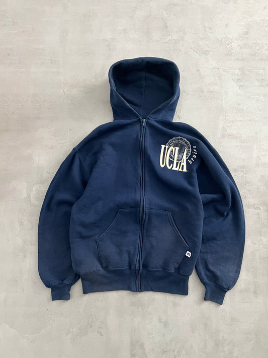 NAVY UCLA RUSSELL ZIP HOODIE - 1990S - M