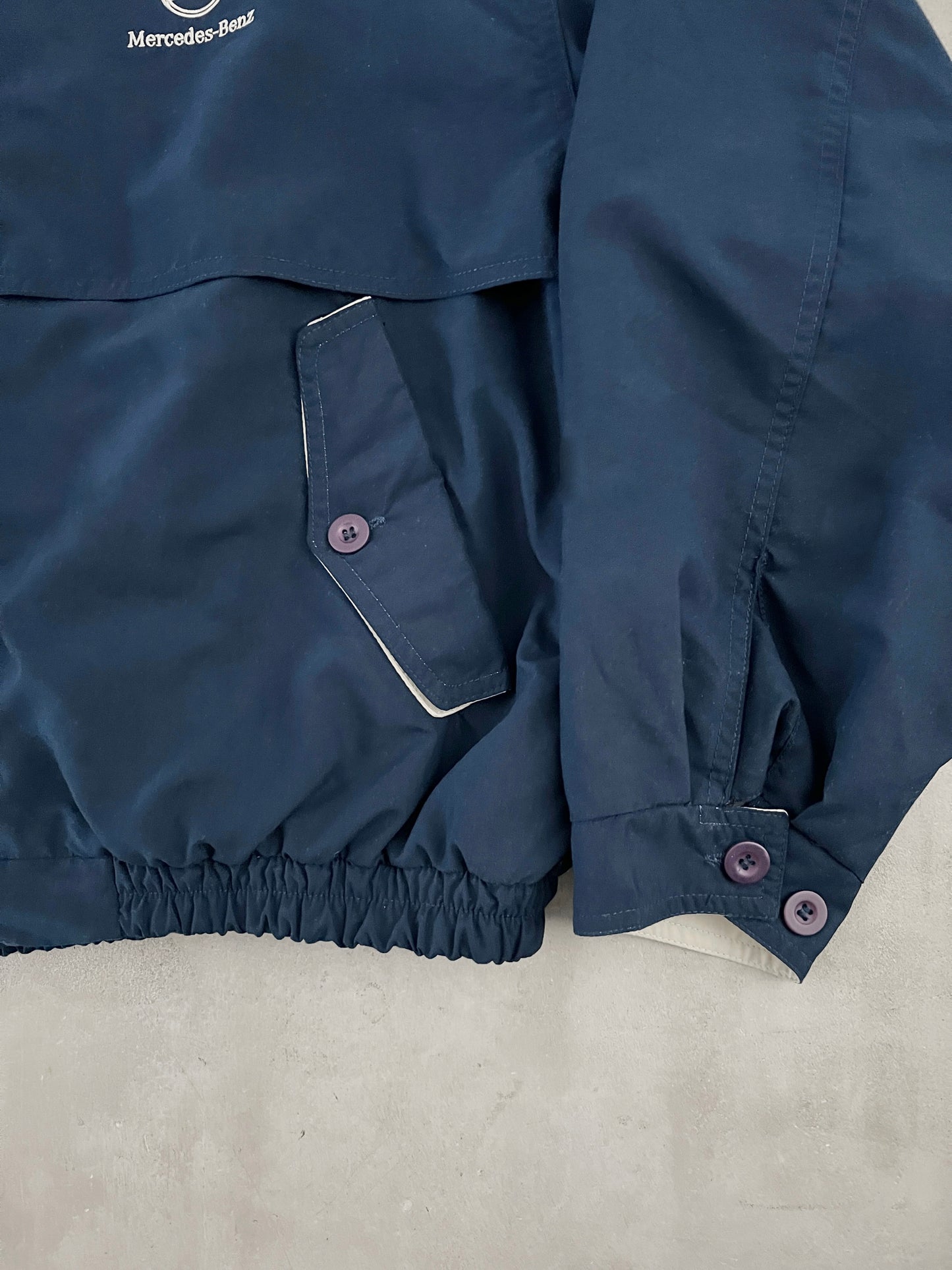 NAVY MERCEDES BENZ JACKET - 1990S - XL