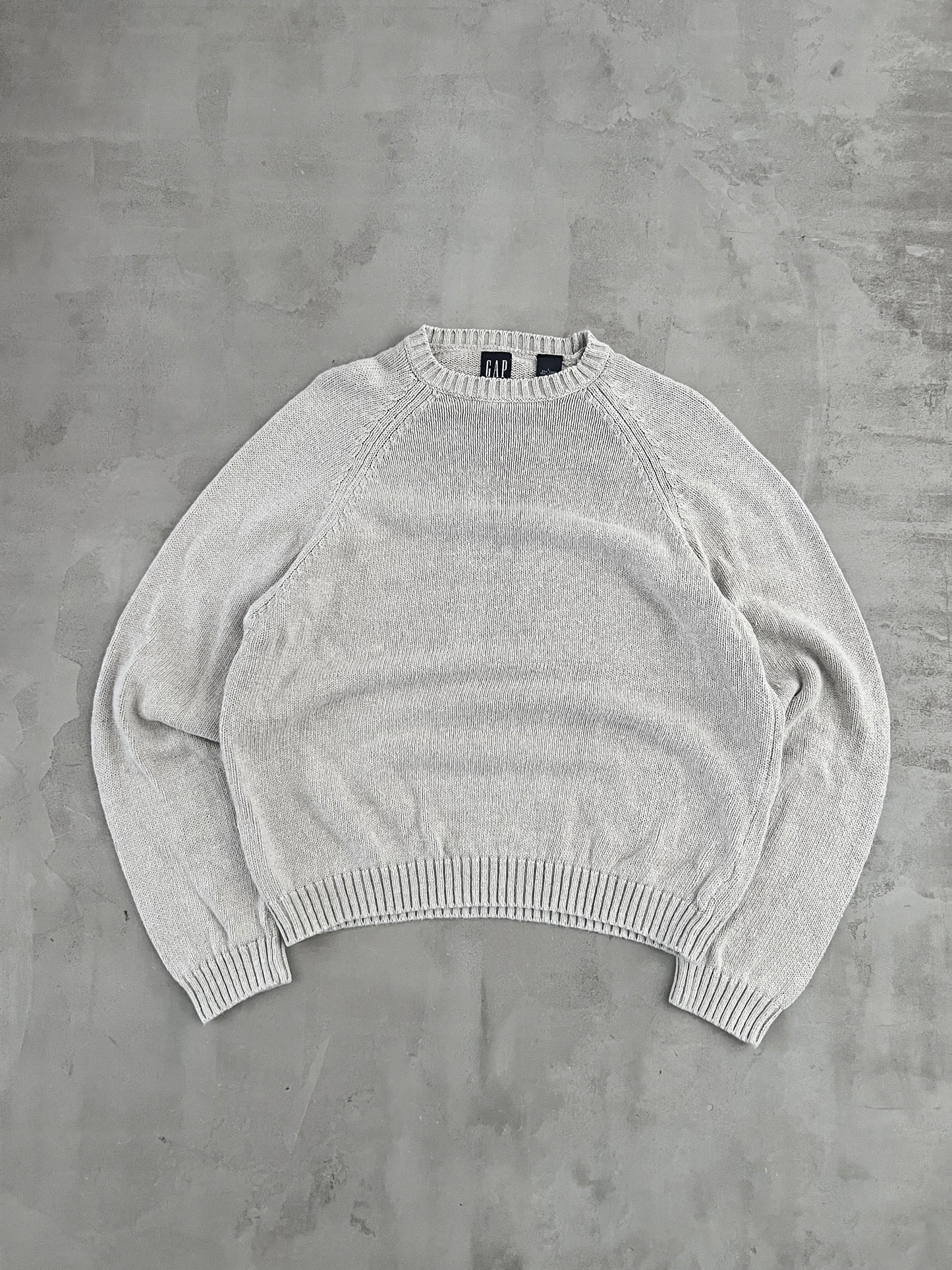 CREME GAP KNIT SWEATER - 1990S - M/L