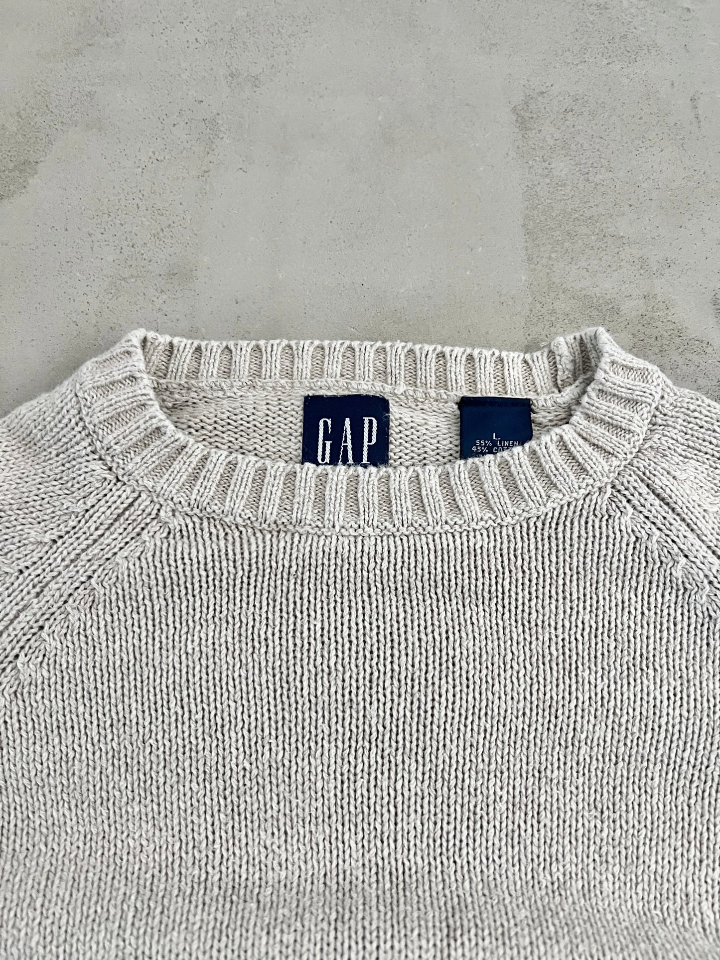 CREME GAP KNIT SWEATER - 1990S - M/L