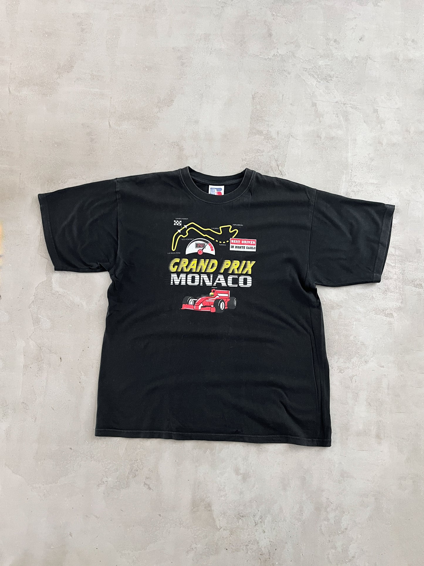 BLACK MONACO F1 RACING TEE - 1990S - L