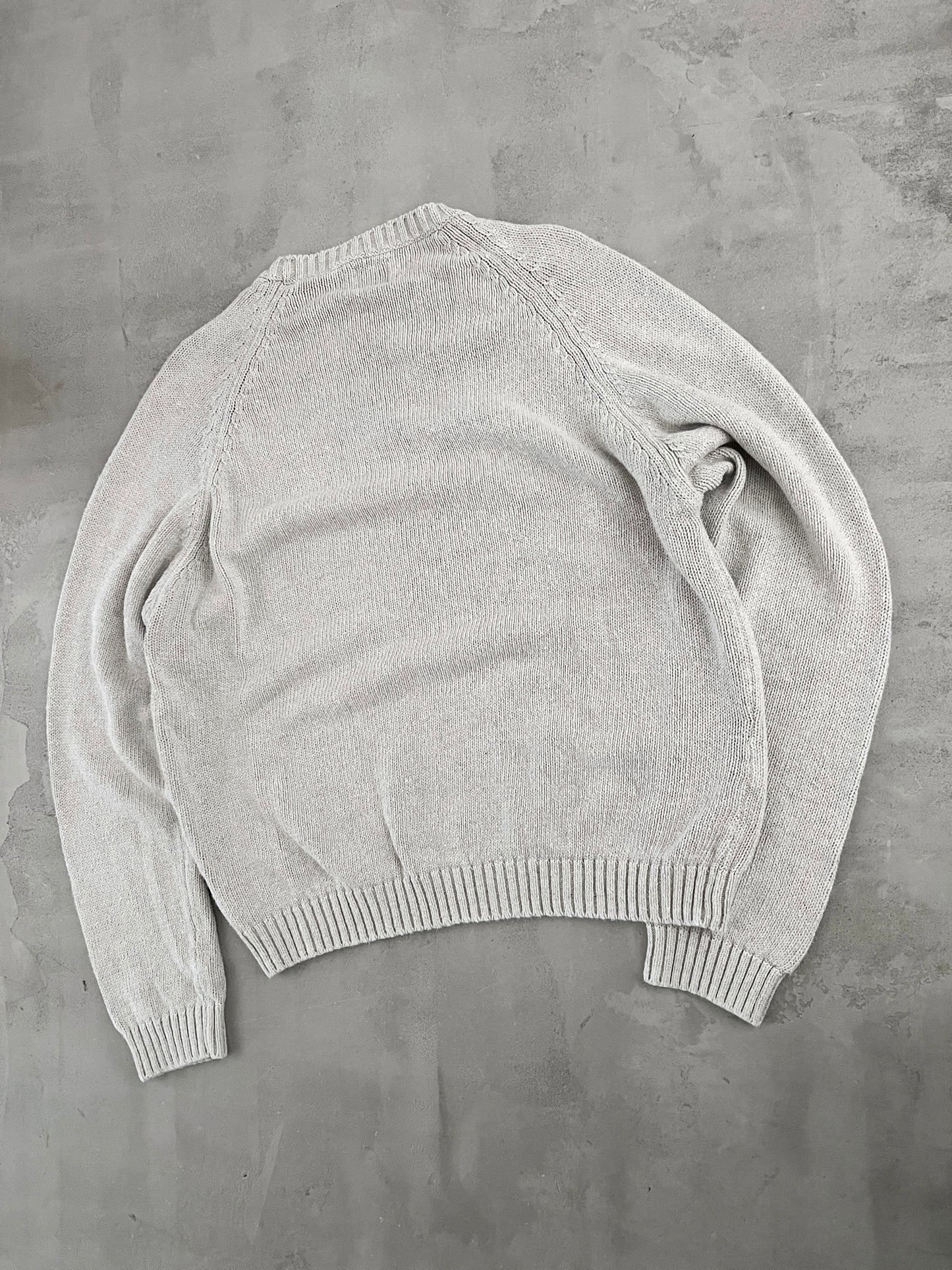 CREME GAP KNIT SWEATER - 1990S - M/L