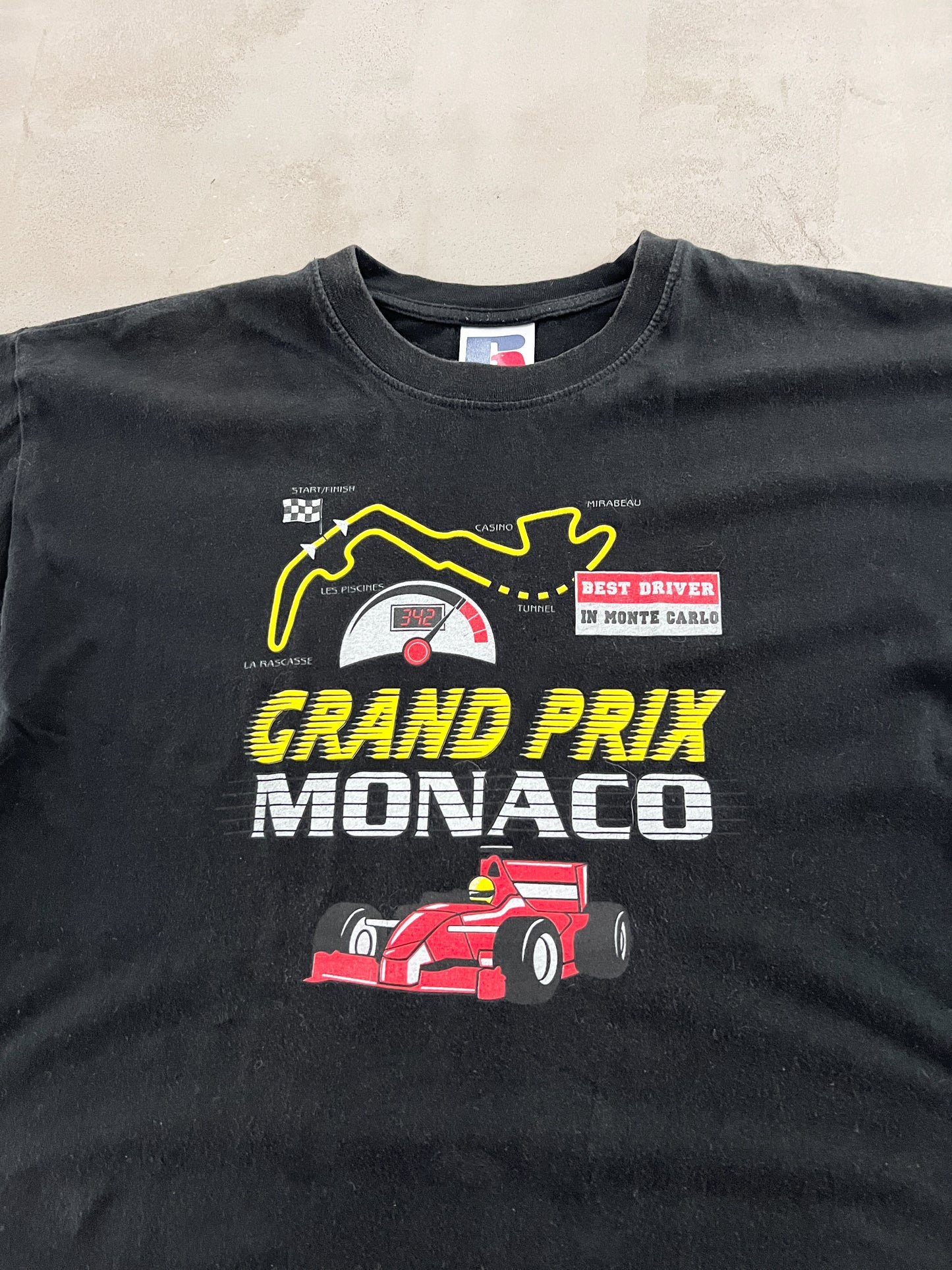 BLACK MONACO F1 RACING TEE - 1990S - L
