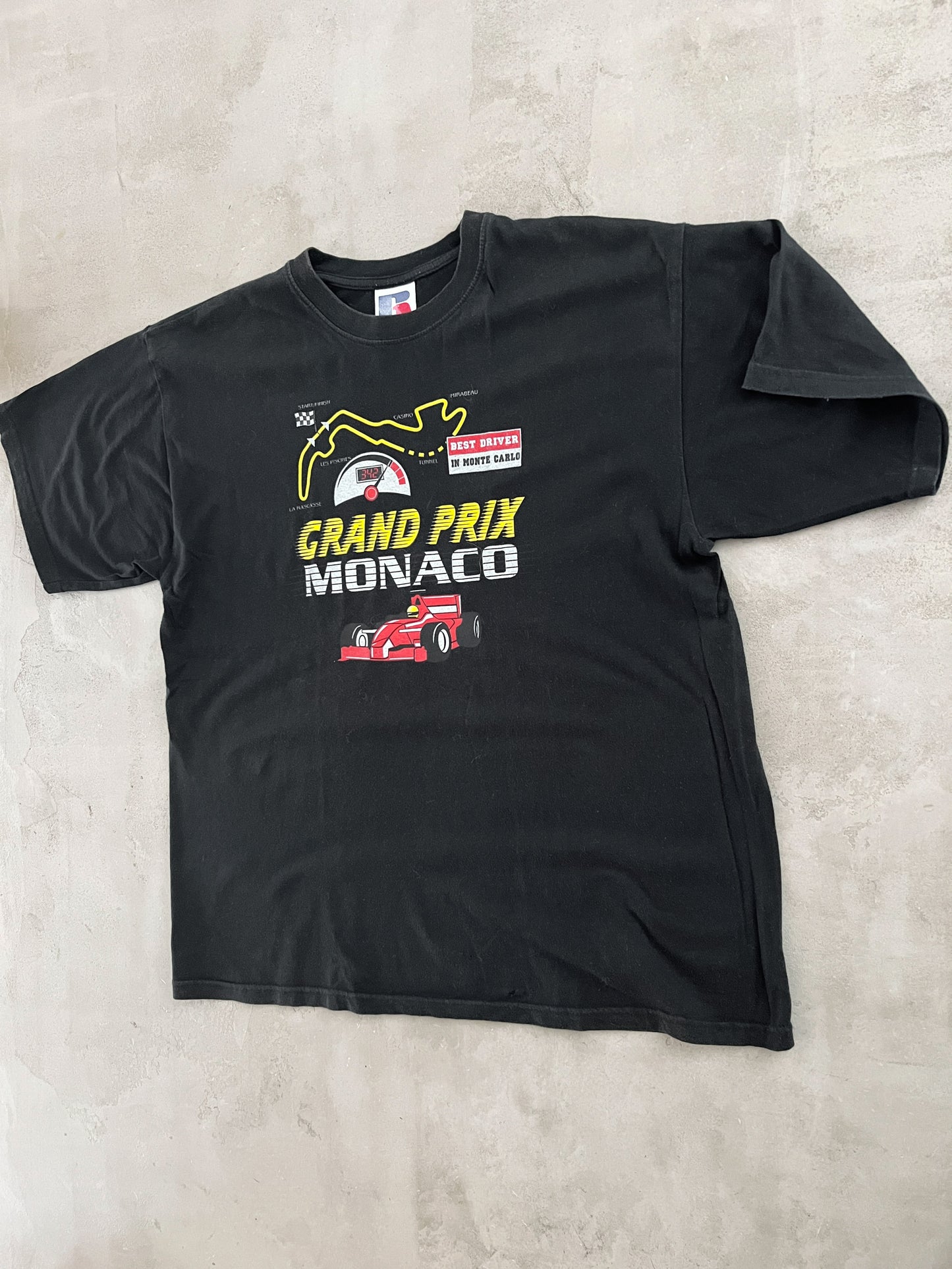 BLACK MONACO F1 RACING TEE - 1990S - L