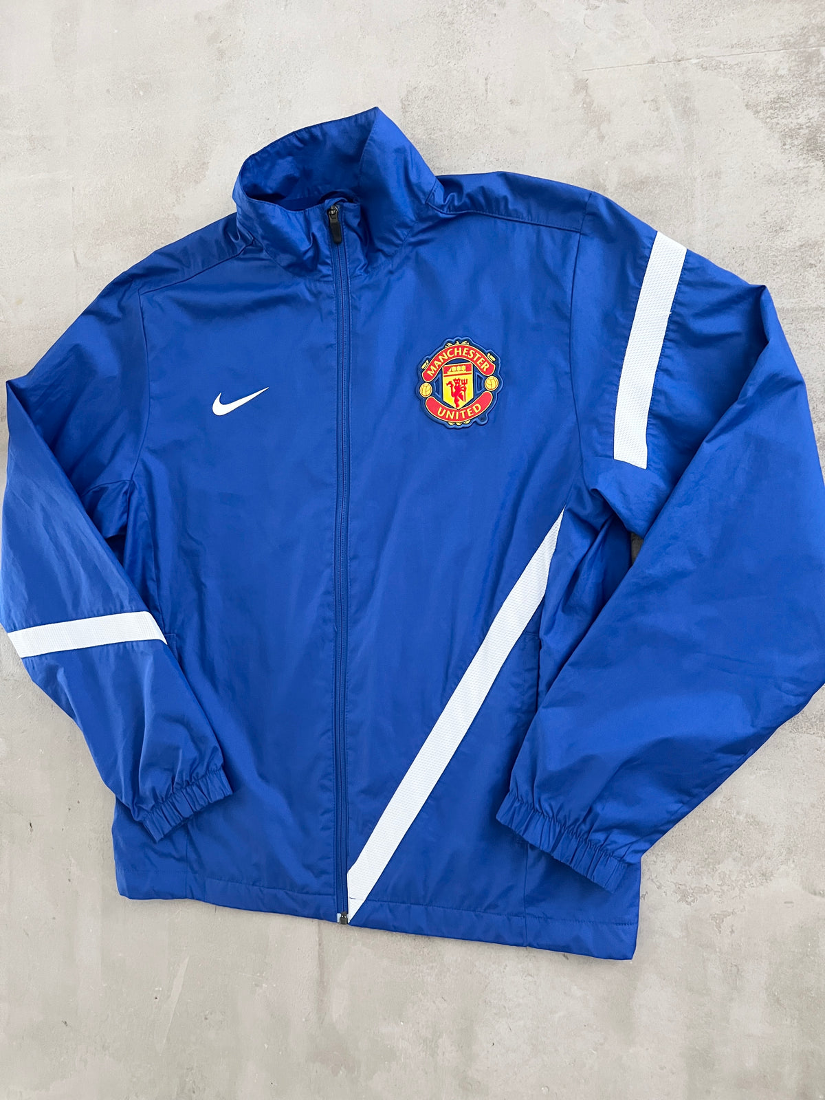 BLUE MANCHESTER UNITED NIKE JACKET - 2000S - M