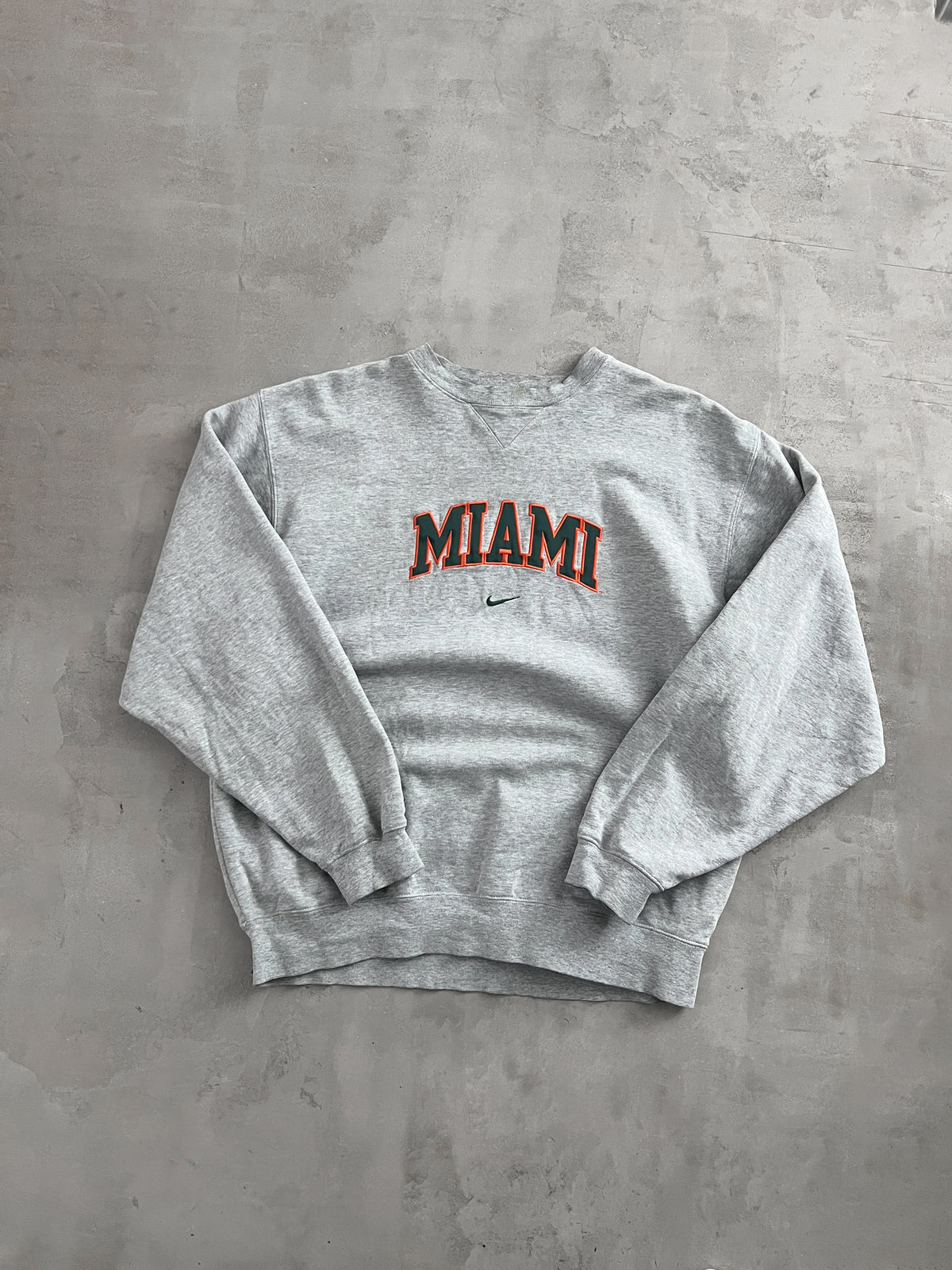 GREY MIAMI UNIVERSITY NIKE SWEATER - 1990S - L