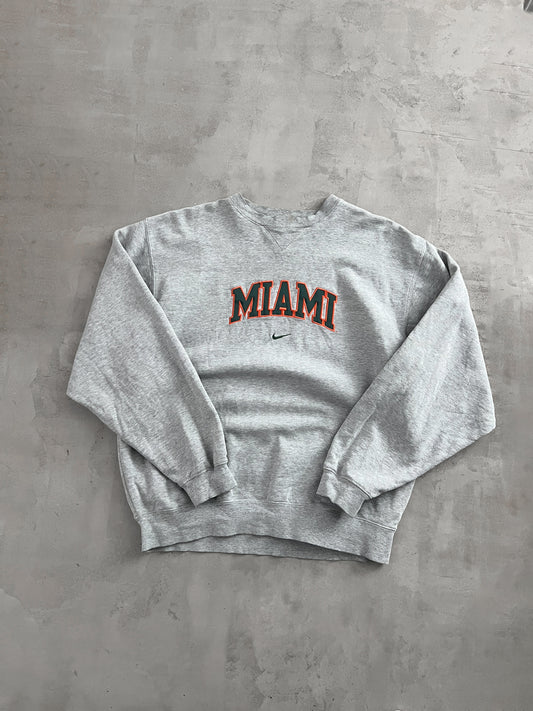 GREY MIAMI UNIVERSITY NIKE SWEATER - 1990S - L