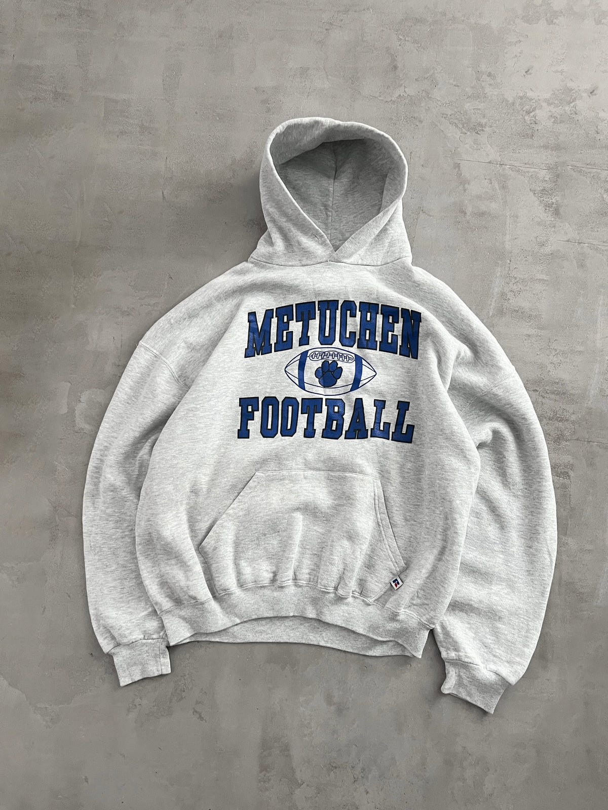 GREY RUSSELL FOOTBALL HOODIE - 1990S - XL