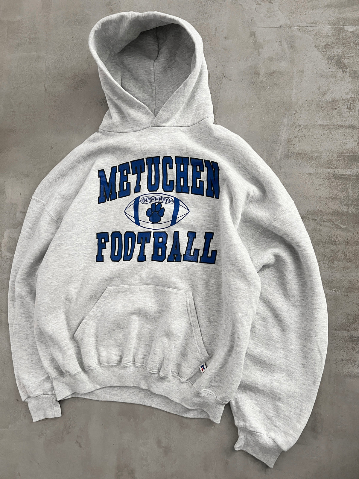 GREY RUSSELL FOOTBALL HOODIE - 1990S - XL