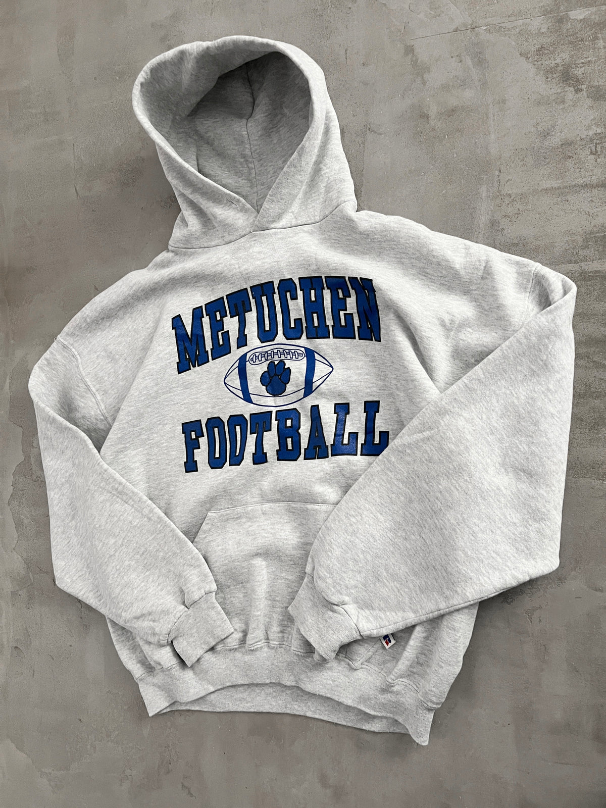GREY RUSSELL FOOTBALL HOODIE - 1990S - XL