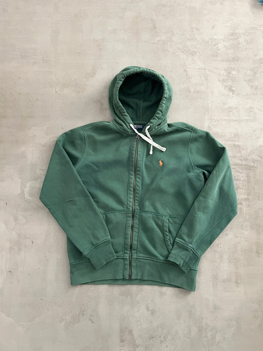 GREEN RALPH LAUREN ZIP HOODIE - 2000S - M