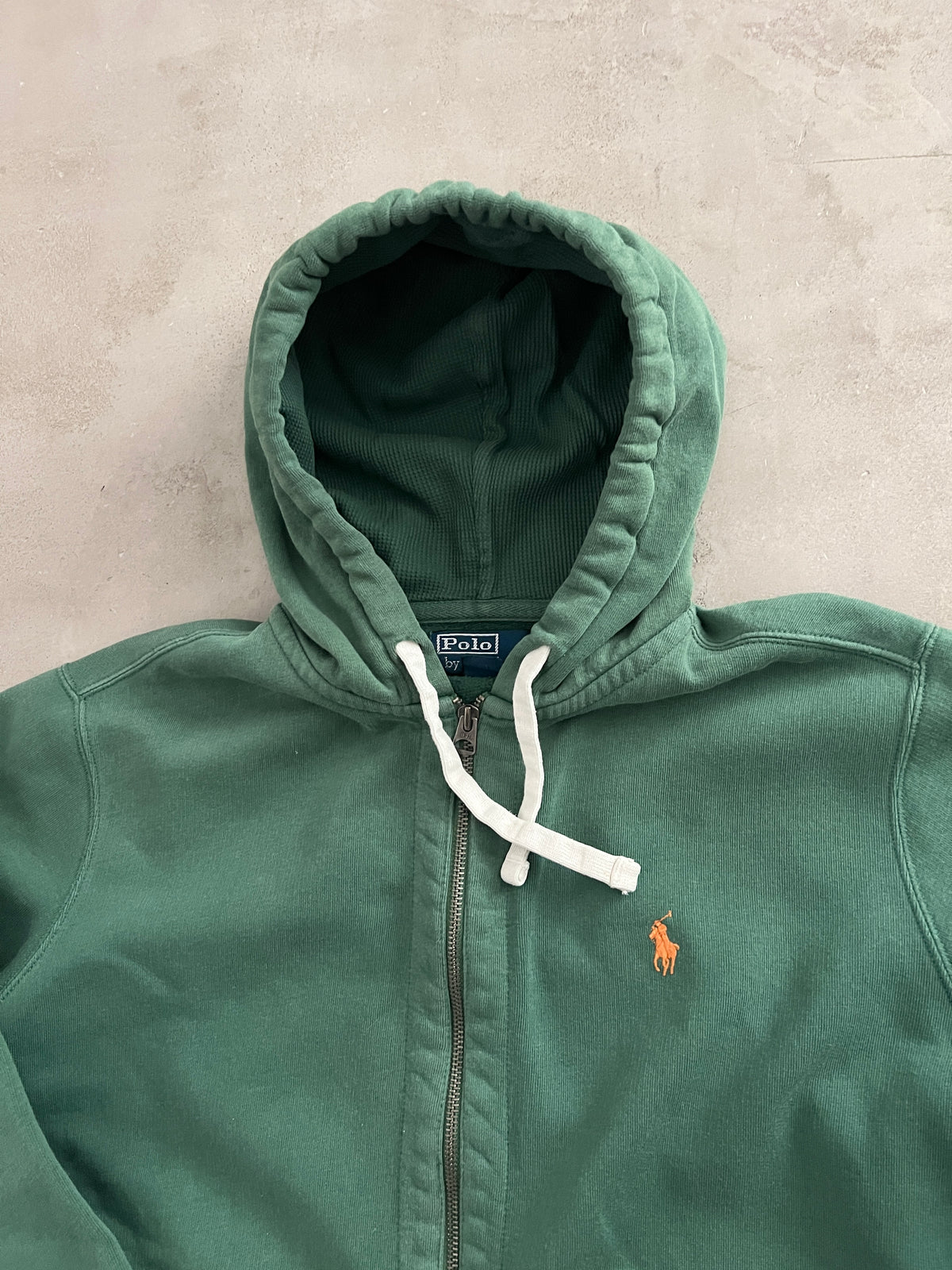 GREEN RALPH LAUREN ZIP HOODIE - 2000S - M