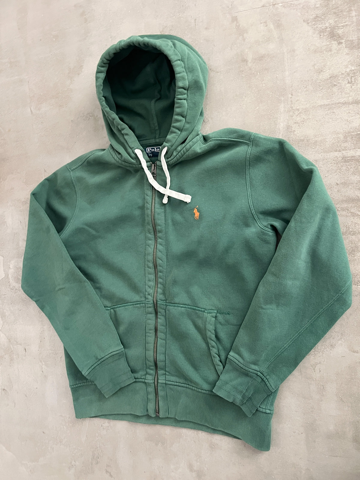 GREEN RALPH LAUREN ZIP HOODIE - 2000S - M