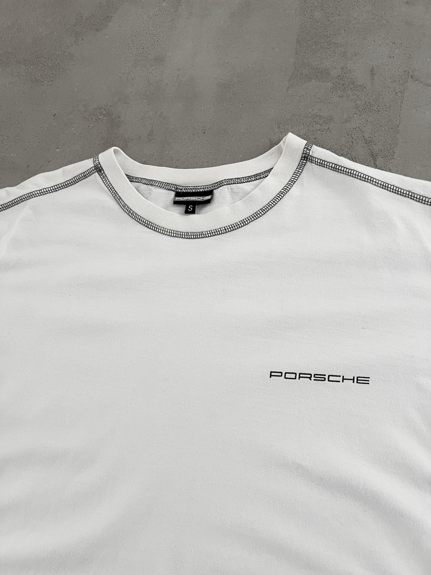 WHITE PORSCHE TEE - 2000S - S