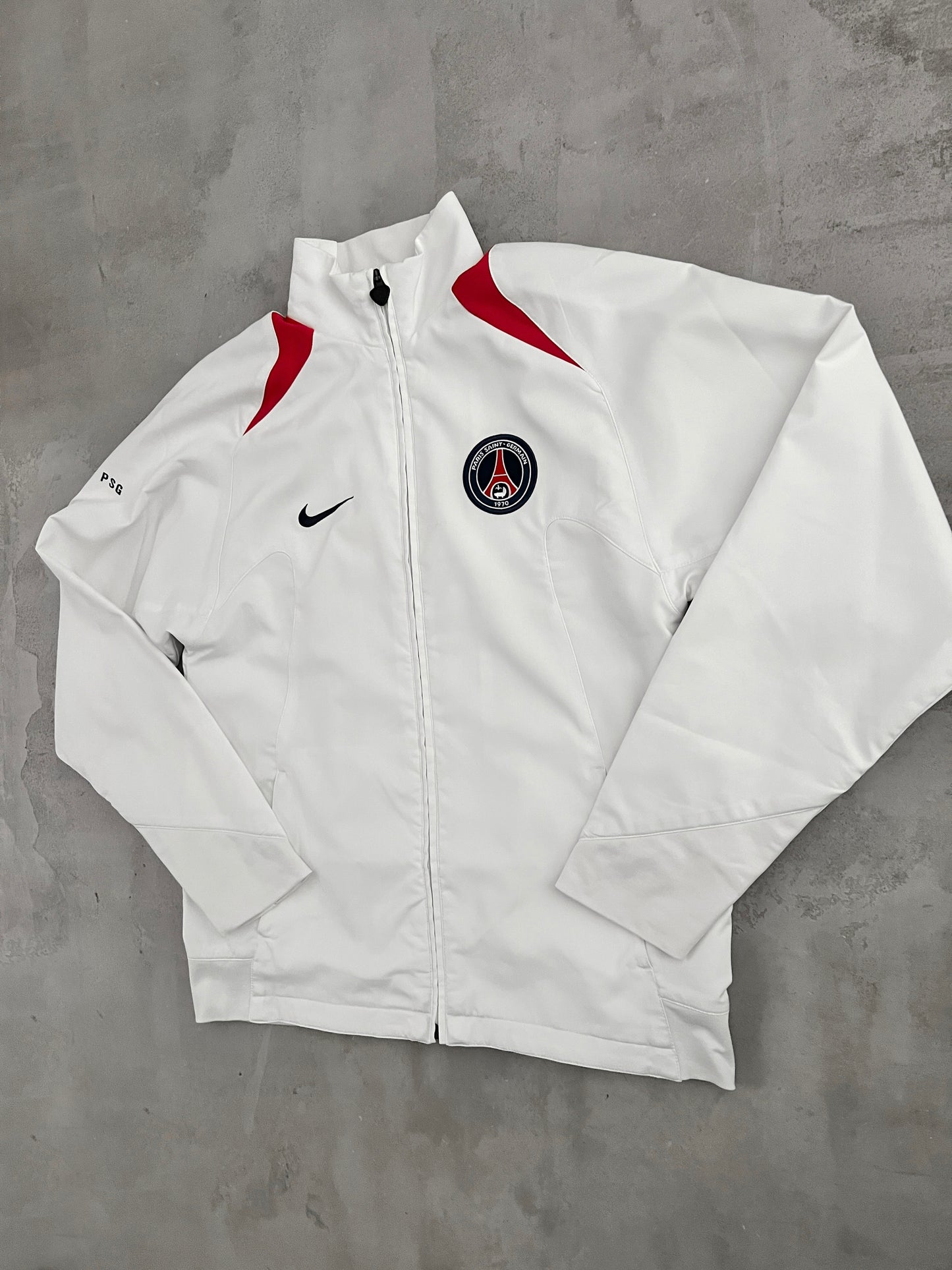 WHITE PSG NIKE TRACK JACKET - 2000S - M