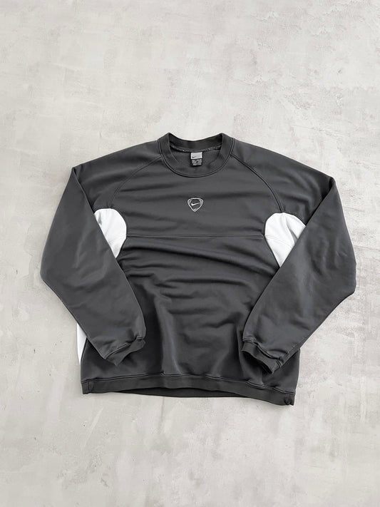 GREY NIKE SWEATER - 2000S - L