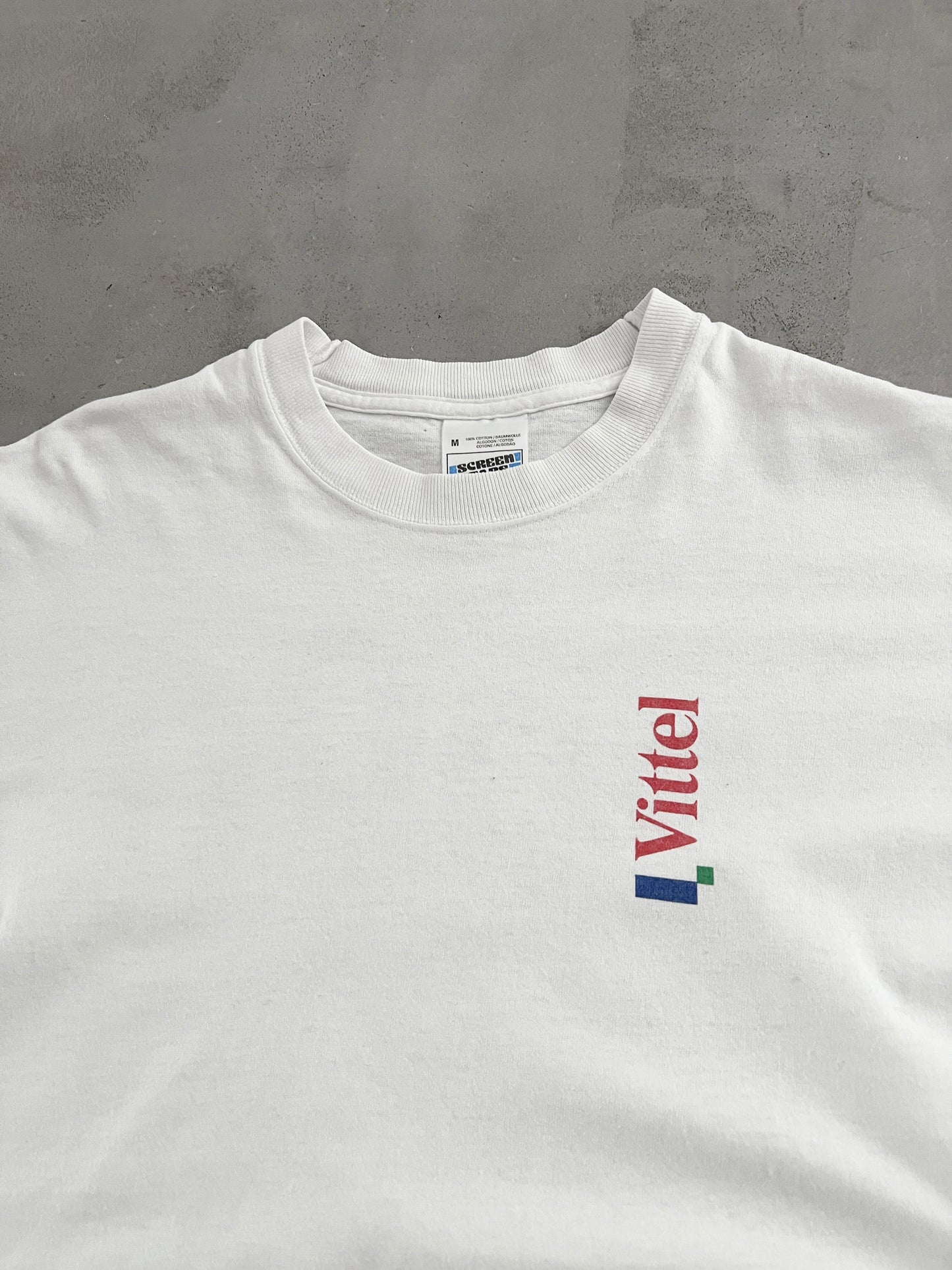 WHITE VITTEL WATER MARATHON TEE - 2000S - M