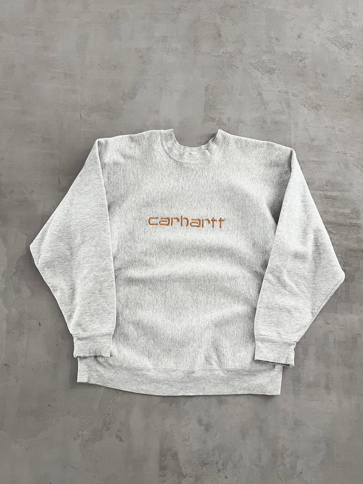 GREY CARHARTT SWEATER - 1990S - L/XL