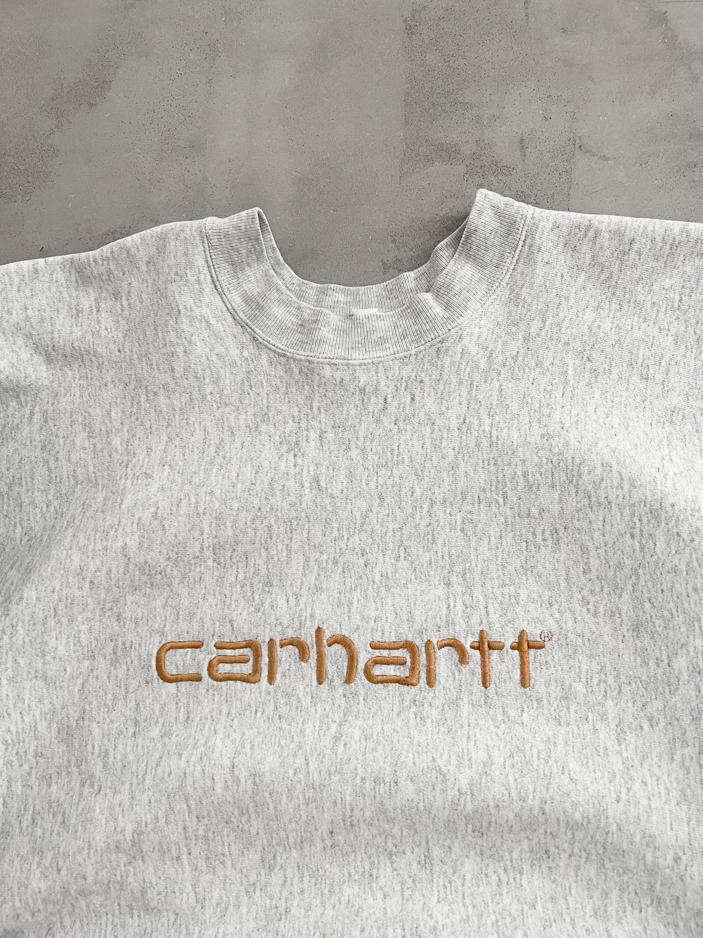 GREY CARHARTT SWEATER - 1990S - L/XL