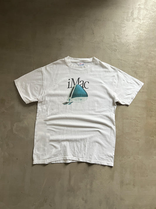 WHITE APPLE iMAC TEE - 1990S - L