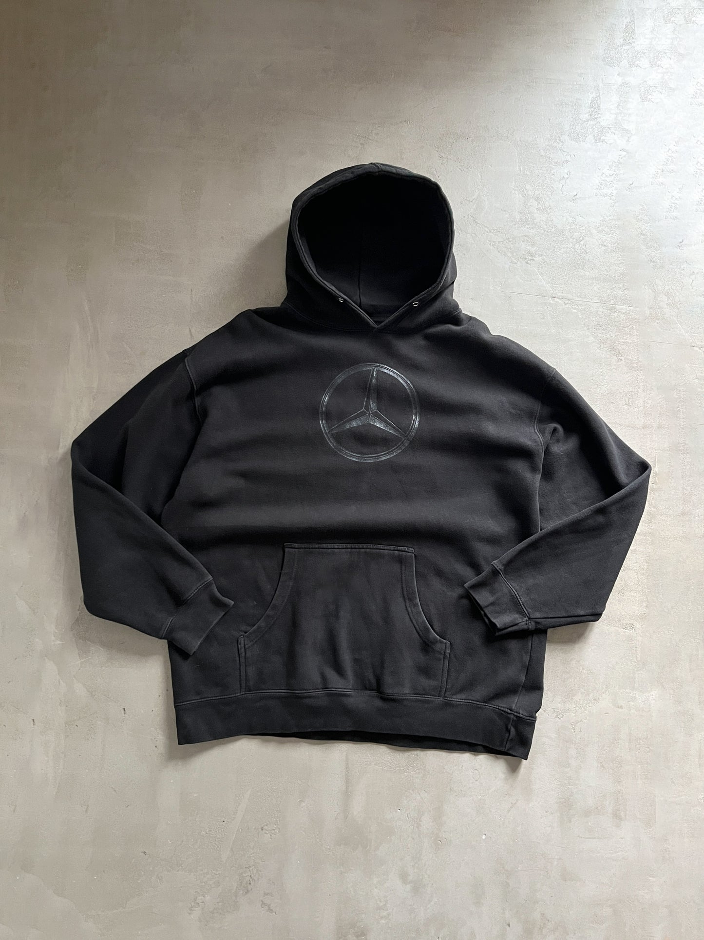 BLACK MERCEDES BENZ HOODIE - 1990S - XL/XXL