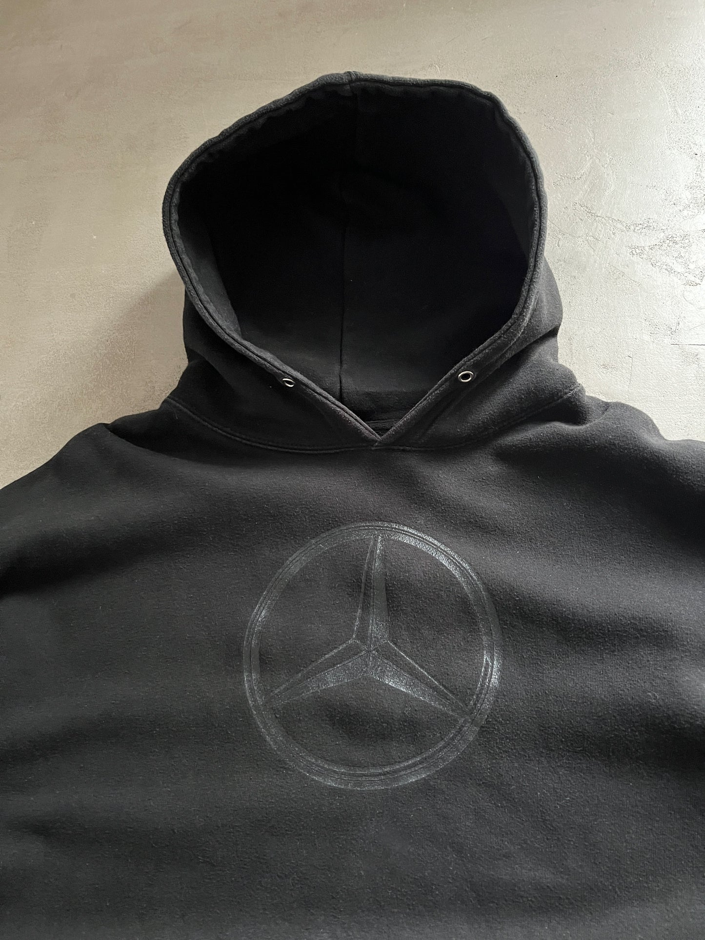 BLACK MERCEDES BENZ HOODIE - 1990S - XL/XXL
