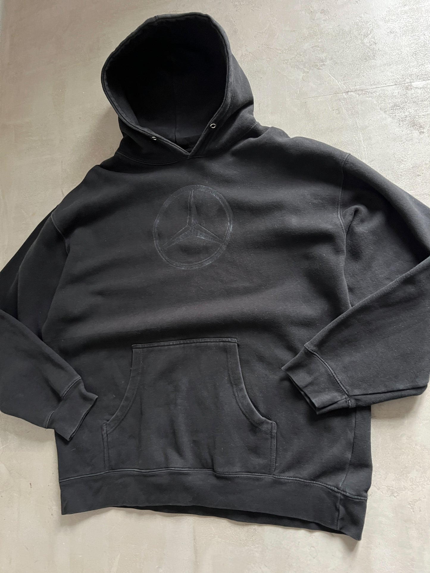 BLACK MERCEDES BENZ HOODIE - 1990S - XL/XXL