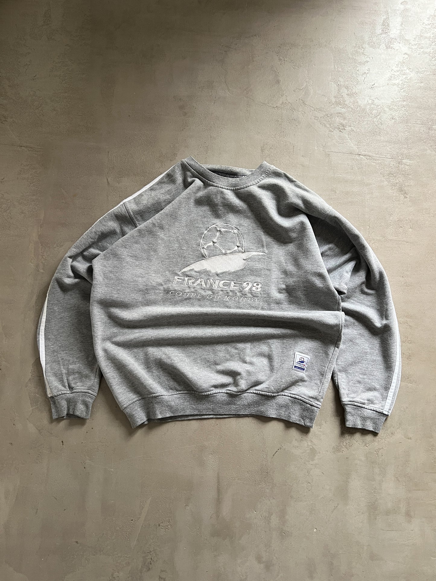 GREY FRANCE WORLD CUP ADIDAS SWEATER - 1998 - L